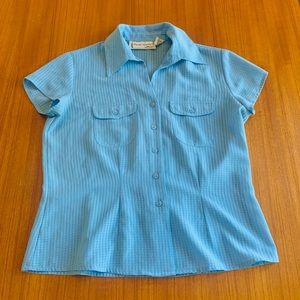 Vintage Blue Button Blouse